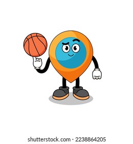 location symbol illustration as a basketball player , character design