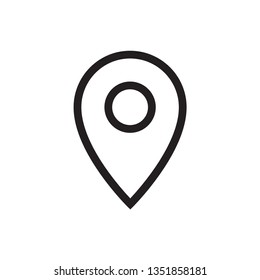 Location Symbol and mark on the map icon.A sign of a route. An illustration  of gps navigation and coordinates . eps10.