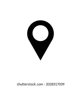 Location symbol, pointer icon, isolated on white background.