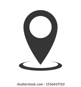 Location symbol - vector. Pin icon in flat style. Pointer icon isolated