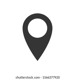 Location symbol - vector. Pin icon in flat style. Pointer icon isolated