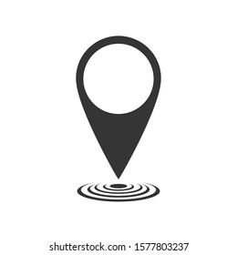 Location symbol - vector. Pin icon in flat style. Pointer icon isolated