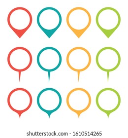 Location symbol - vector. Pin icon in flat style. Pointer icon isolated.