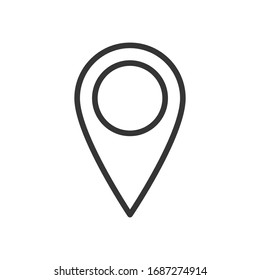 Location symbol - vector. Pin icon in flat style. Pointer icon isolated