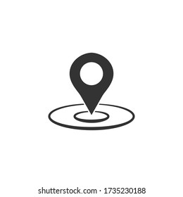 Location symbol - vector. Pin icon in flat style. Pointer icon isolated