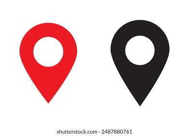 Location symbol - vector. Pin icon in flat style.