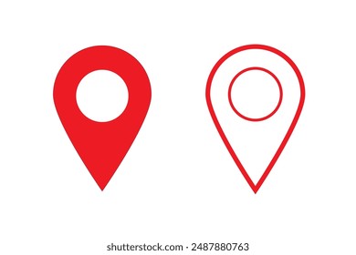 Location symbol - vector. Pin icon in flat style.