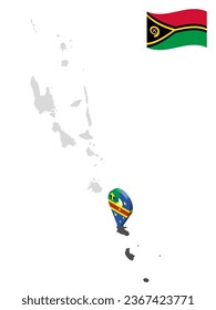 Location Tafea Province on map Vanuatu. 3d location sign  of  Tafea. Quality map with  provinces of  Vanuatu for your design. Oceania. EPS10.