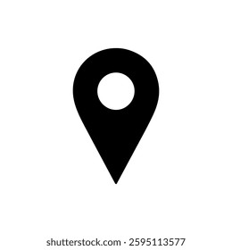 Location tag icon silhouette vector illustration on white background