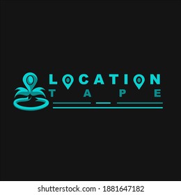 Location Tape Logo Design Vector