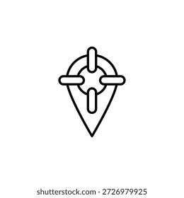 Icono de destino de Locación Esquema Símbolo minimalista simple Marcador Mapa Pin Puntero Objetivo