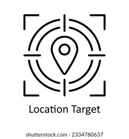 Location Target Outline Icon Design illustration. Map and Navigation Symbol on White background EPS 10 File