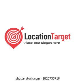 Location target vector logo template. This design use archery and arrow symbol. Suitable for navigation.