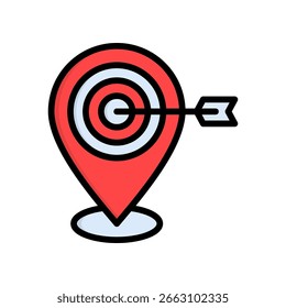 Location Targeting Icon Lineal Color Vector Illustration