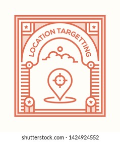 LOCATION TARGETTING AND ILLUSTRATION ICON CONCEPT