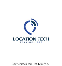 location technology logo design modern minimal GPS locate concept