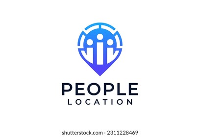 location technology person logo design