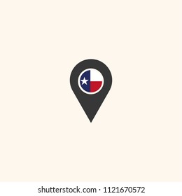 Location Texas flag silhouette vector illustration
