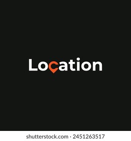 Location text logo design concept