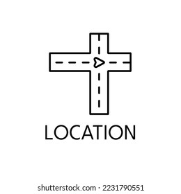 Location thin line icon on white background