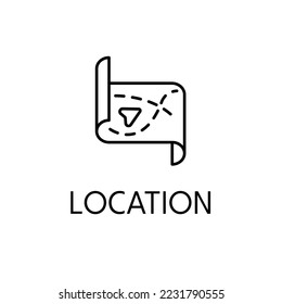 Location thin line icon on white background