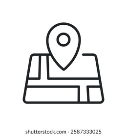 Location thin line icons. Perfect pixel on transparent background 