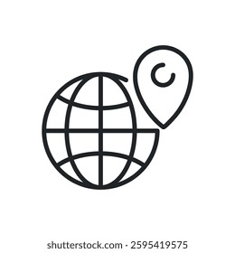 Location thin line icons. Perfect pixel on transparent background