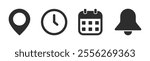 Location, time, calendar and notification icon