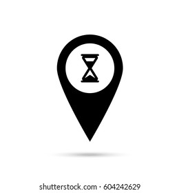 location, time icon. Black icon