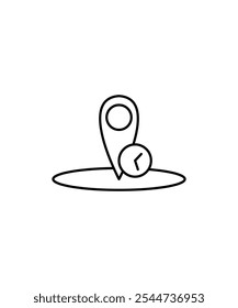 location with time icon, vector best line icon.