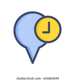 Location Time Icon Vector Illustration 