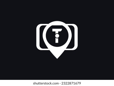 Location Track sign. Location symbol on phone tab with letter vector