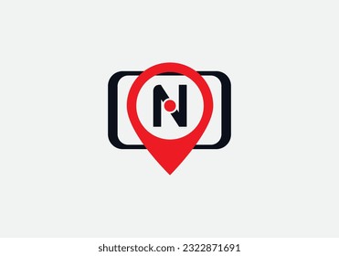 Location Track sign. Location symbol on phone tab with letter vector