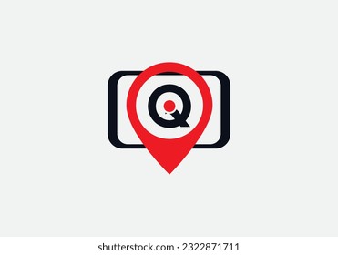 Location Track sign. Location symbol on phone tab with letter vector
