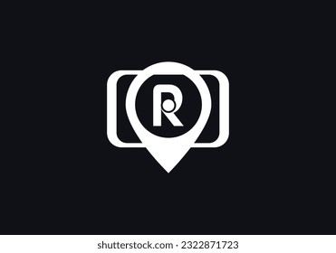 Location Track sign. Location symbol on phone tab with letter vector