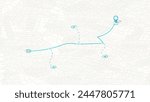 Location tracker dashboard. City street road with pins on map and alternative ways. Isometric street roads and location, vector background. Huge city top view. Huge city top view.