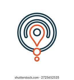 location tracker icons outline and Flat Style,transparent background