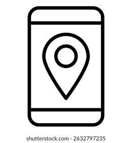 Location tracking icon Black and white outline vector