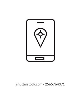 Location tracking icon line art vector