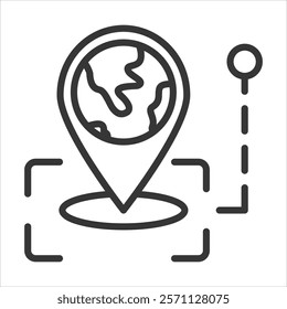 Location Tracking Icon Vector Illustration Outline