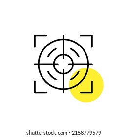 Location tracking on a radar. Pixel perfect line art icon