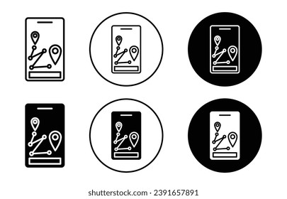 Location tracking vector icon illustration set