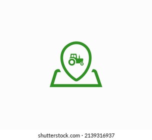 Location tractor vector icon. Editable stroke. Symbol in Line Art Style for Design, Presentation, Website or Apps Elements, Logo. Pixel vector graphics - Vector