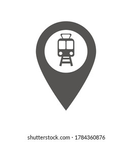 Location at the train station icon isolated on white background. Vector illustration. Eps 10