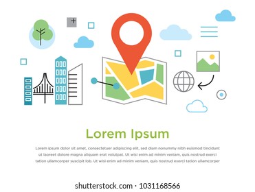 Location Travel Navigation Vector Illustration Template