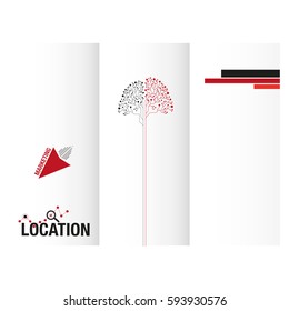Location triptych design for business