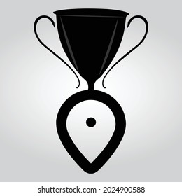 Location with trophy award Logo