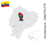 Location Tungurahua Province on map Ecuador. 3d location sign similar to the flag of Tungurahua. Quality map  with  provinces Republic of Ecuador for your design. EPS10