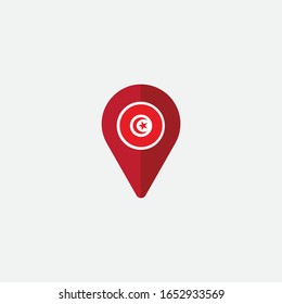 Location - Tunisia circle flag graphic element Illustration template design