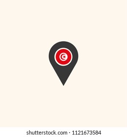 Location Tunisia flag silhouette vector illustration
